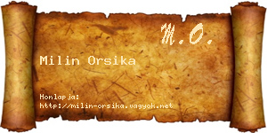 Milin Orsika névjegykártya